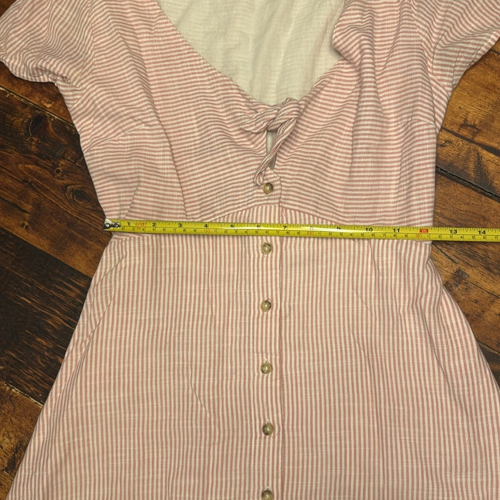 Abercrombie Linen Stripped Button Down Mini Dress… - image 5